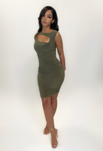 Load image into Gallery viewer, OLIVE MULTI CUT OUT DRESS
