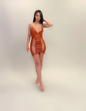 Load image into Gallery viewer, RUST FAUX LEATHER DRESS
